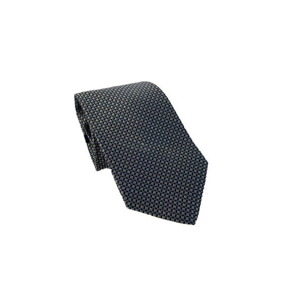 Tommy Hilfiger Tie Blue Yellow Silk USA Vintage NWT - Picture 1 of 10